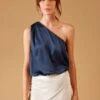 1 Shoulder Satin Bodysuit