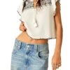 FREE PEOPLE Sarafina Embroidered Tee