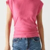 Joni Shirred Crewneck Top