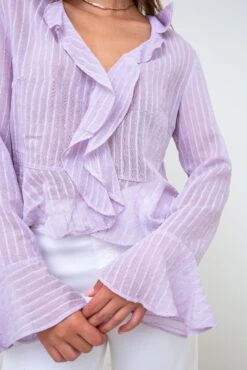 Ruffle Bell Sleeve Blouse -Cheap Feminique Finds Store p61660 Z 050120240245412005x3000 1