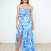 Ruffle Paisley Maxi Dress