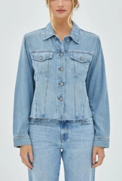 Raw Hem Relaxed Denim Jacket